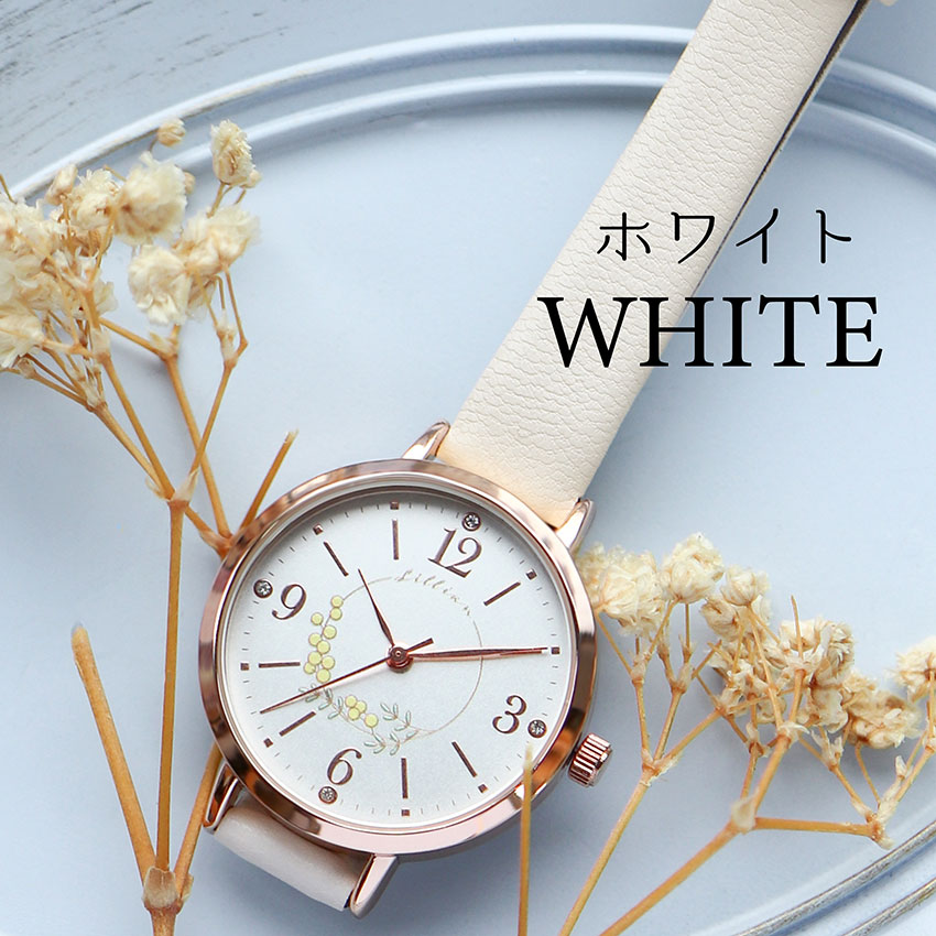 腕時計 レディース 革ベルト ロサム かわいい 花柄 フラワー 上品 高見え 通勤 通学 仕事用 ビジネス ニュアンスカラー ストーン 20代 30代 フィールドワーク | field work | 01