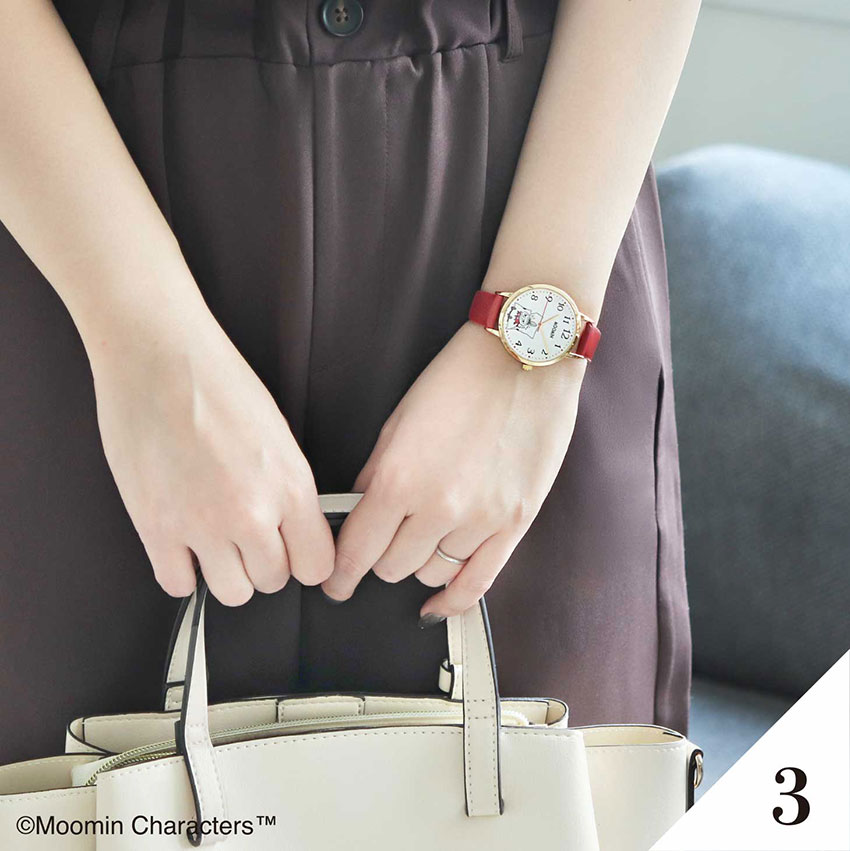 腕時計 レディース  ムーミン リトルミイフェア かわいい ウッド ガラスプリント トレンド プチプラ プレゼント 母の日 通勤 通学 フィールドワーク | field work | 13