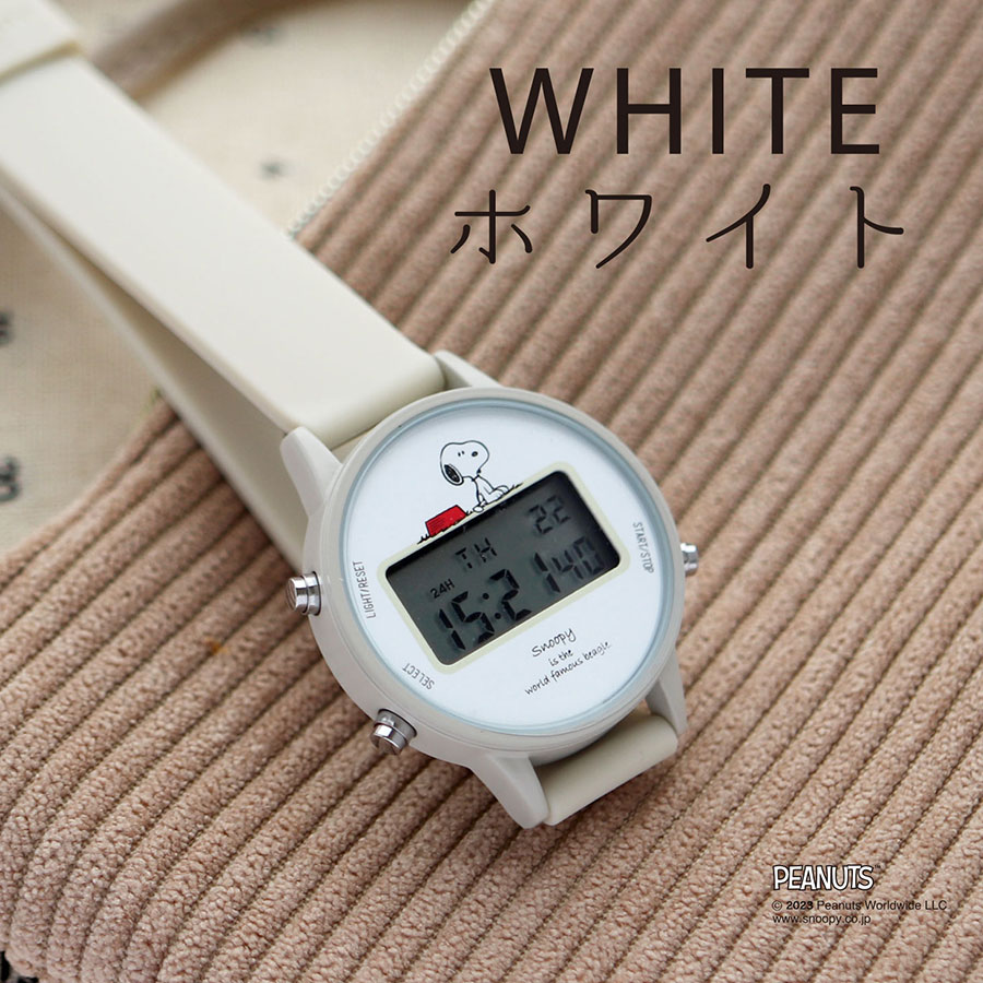 腕時計 レディース デジタル ピーナッツ スヌーピー ウッドストック PEANUTS シリコン 日本製ムーブ フィールドワーク メーカー保証1年付 30代 40代 お手頃｜fieldwork｜02