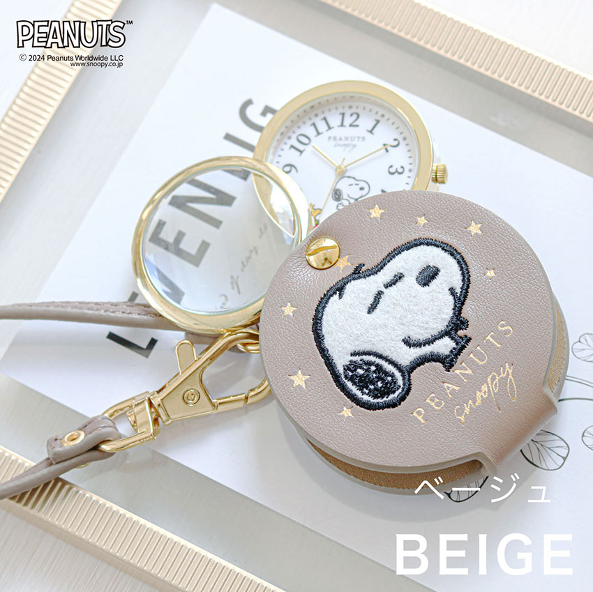 時計 PEANUTS スヌーピー ルーペ付き ハング レディース キッズ かわいい 見やすい プチプラ プレゼント  子ども 10代 20代 30代 フィールドワーク 一年保証 | field work | 01