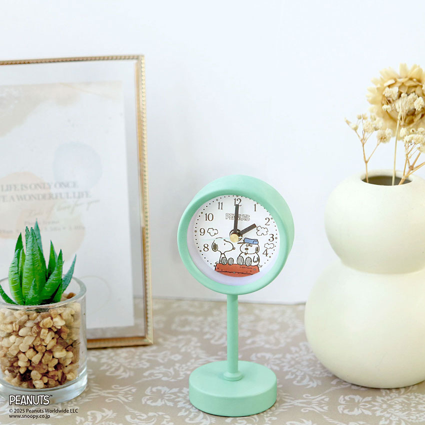 置き時計 スタンドクロック 時計 目覚まし時計 スタンドクロック スヌーピー オラフ キッズ ユニセ PEANUTS SNOOPY フィールドワーク プチプラ  一年保証 | field work | 03