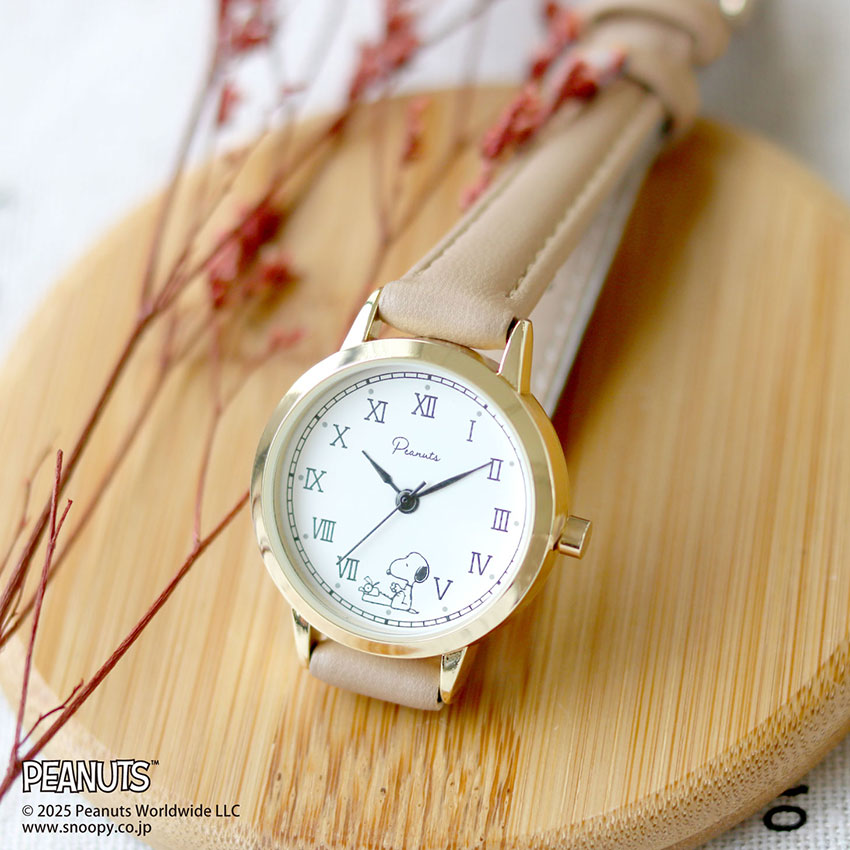 腕時計 レディース 革ベルト スヌーピー クラシック レトロデザイン かわいい 仕事 通勤 通学 見やすい 大人 キッズ PEANUTS フィールドワーク パッケージ入り | field work | 02