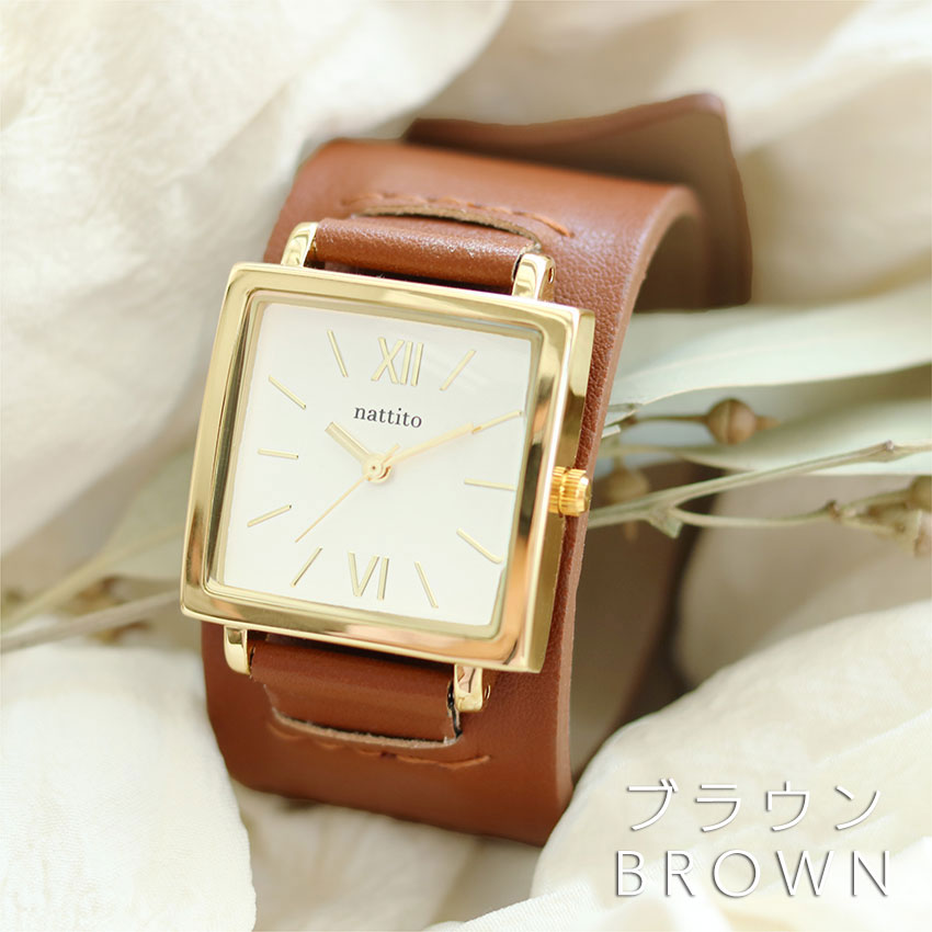 腕時計 レディース 革ベルト クルント スクエア ニュアンスカラー 個性的 パッチンブレス ビジネス 大きめ 高品質 可愛い バングル 20代 30代 フィールドワーク | field work | 03