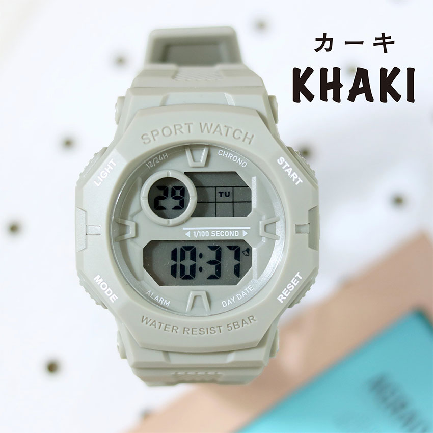 腕時計 レディース デジタル シーム メンズ ユニセックス 3気圧防水 日常生活防水 カジュアル アウトドア キャンプ 登山 アラーム カレンダー フィールドワーク | field work | 03