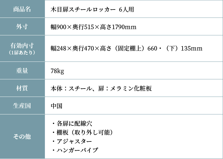 木製ロッカー 6人用 オフィス 更衣室 木目 鍵付き 3列 2段 ダーク