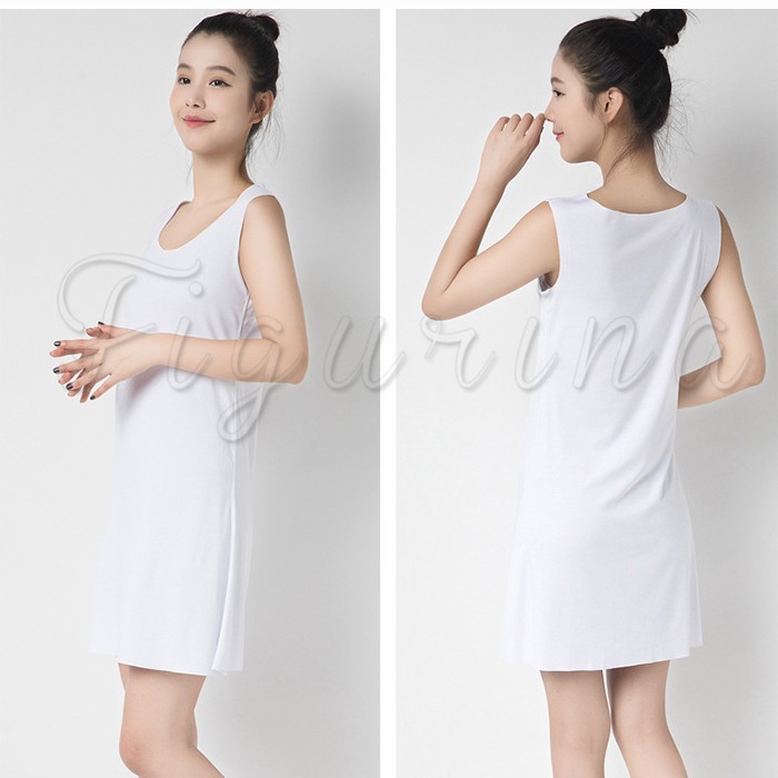 タンクワンピース 送料無料 レディース ノースリーブ 無地 膝丈 膝上 タンクトップ ネグリジェ インナー 大きいサイズ ストレッチ 重ね着 春夏秋 02fwp727 Figurina 通販 Yahoo ショッピング