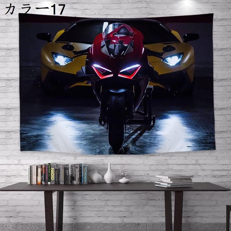 タペストリー おしゃれ 壁掛け バイク モダン カラー アート ウオール