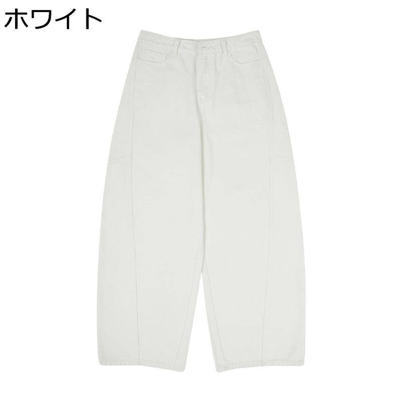 バギージーンズ メンズ デニムパンツ ブーツカット ホワイト 白い