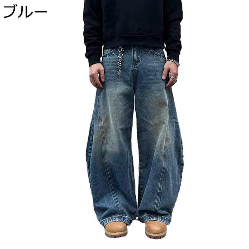 ブーツカット デニムパンツ メンズ レディース バギーパンツ ルーズ