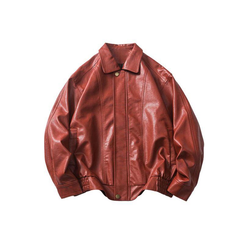 ZUMO レザー スタンドカラージャケット フルジップ レッド 新品未使用 20251105s7yggtl0-8.jpg