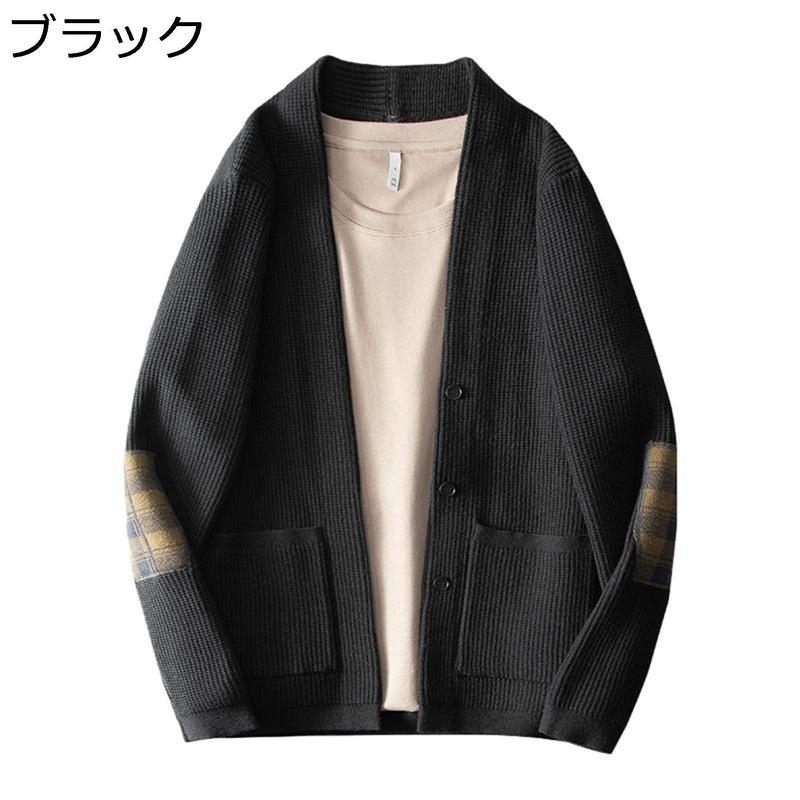 厚手 ニット カーディガン メンズ 春秋冬 長袖 セーター Vネック トップス スリムフイット カジュアル 前開き 大きいサイズ ビジネス_1