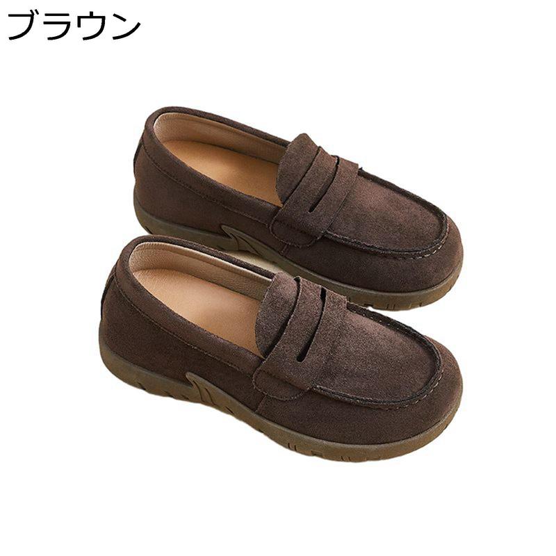 厚底靴 レディース ローファー スエード インヒール 4cmアップ