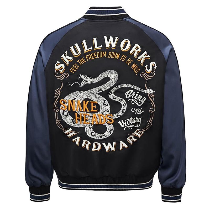 スカジャン フライトジャケット メンズ 蛇 スネーク柄 ジャンパー 刺繍