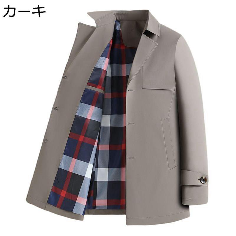 ハーフコート メンズ 春秋 スプリングコート アウター 防風 カジュアル ビジネス ジャケット シンプル 通勤 ミドル丈 コート 薄手_2