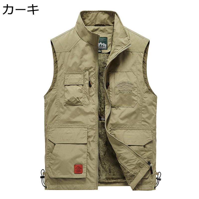 裏起毛ベスト アウトドアベスト メンズ 秋冬 ビッグサイズ