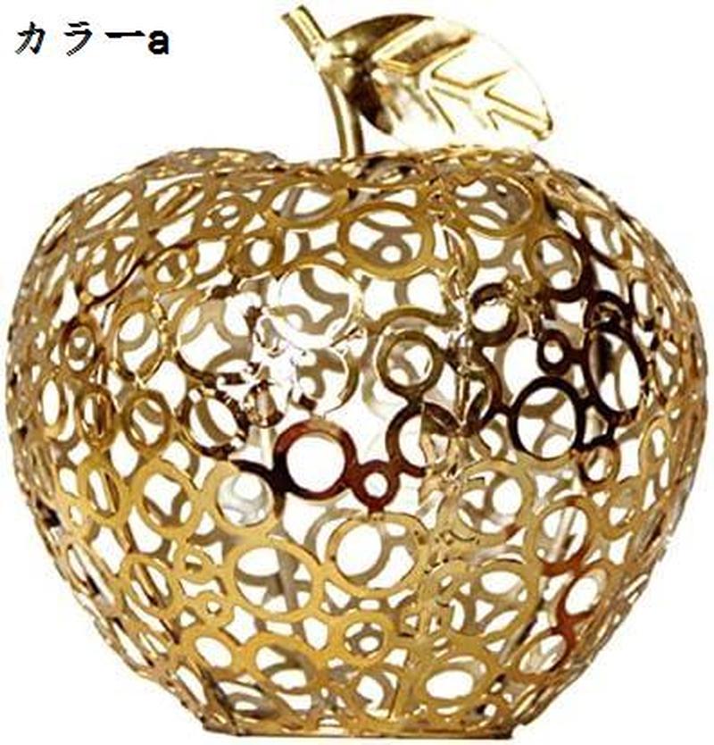 北欧のリンゴの置物 果物の像 アートクラフト オーナメント 彫刻 収集品 メタル リビングルーム クリスマス ダイニングルーム 金色の｜figurina｜02