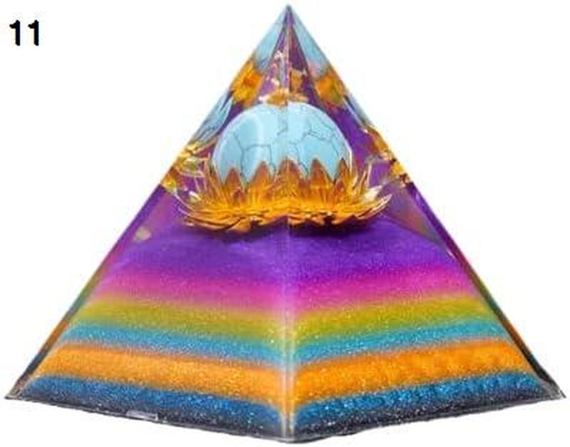 オルゴナイト ピラミッド 置物 天然石 ピラミッド 7つのチャクラ パワーストーン ピラミッド 浄化 水晶 エネルギー 恋愛運 結婚運｜figurina｜08