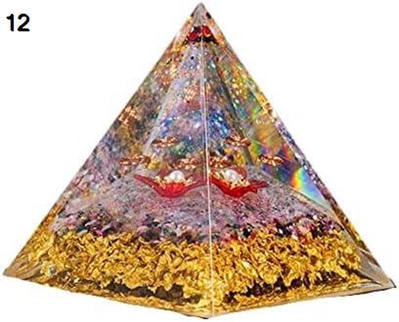 オルゴナイト ピラミッド 置物 天然石 ピラミッド 7つのチャクラ パワーストーン ピラミッド 浄化 水晶 エネルギー 恋愛運 結婚運｜figurina｜07