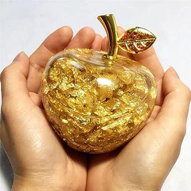 黄金のリンゴ インテリア 置き物 金箔入り ゴールドアップル 厄除け 病