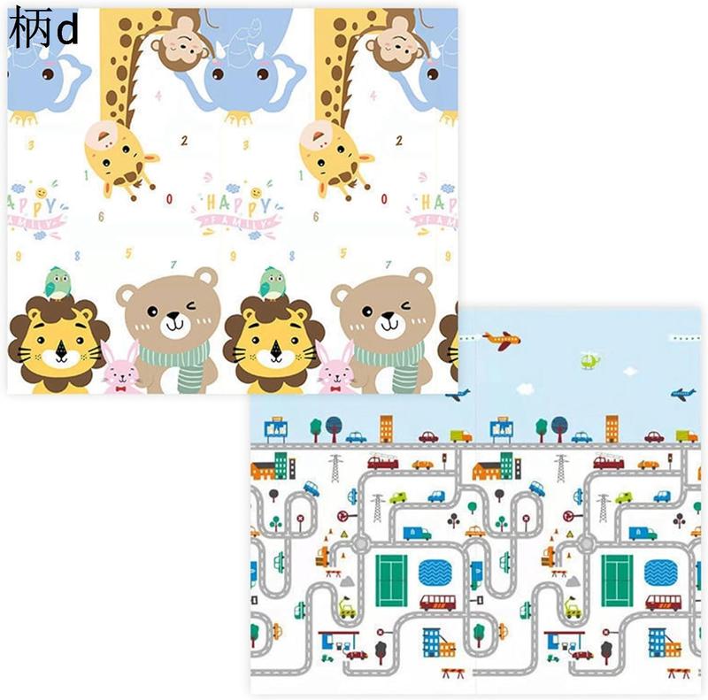 ベビープレイマット 子供用 遊びマット 折り畳み式 極厚 両面使用ラグマット ベビーマット 安全無毒 防水 カーペット クッションマット_3