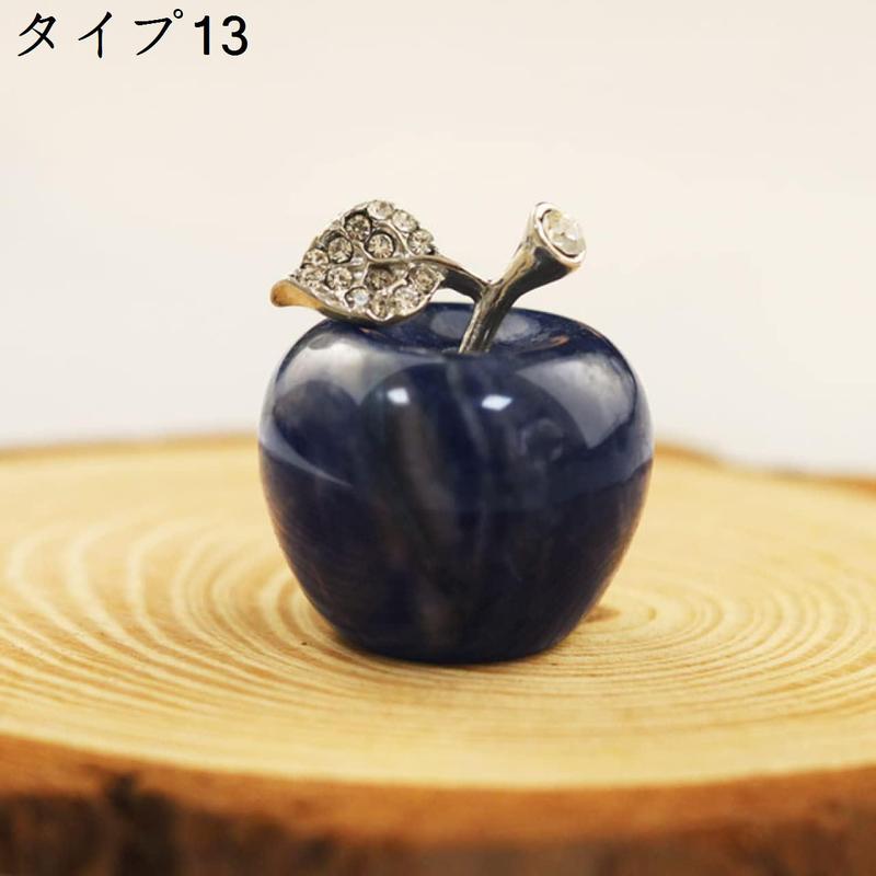 オブジェ 林檎 置物 ガラス 水晶のフルーツ クリスタルアップル 縁起物