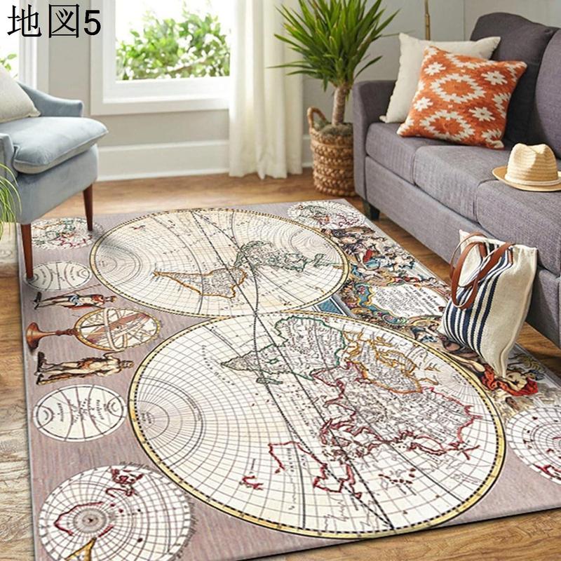 カーペット リビングマット じゅうたん 世界地図 ヴィンテージ