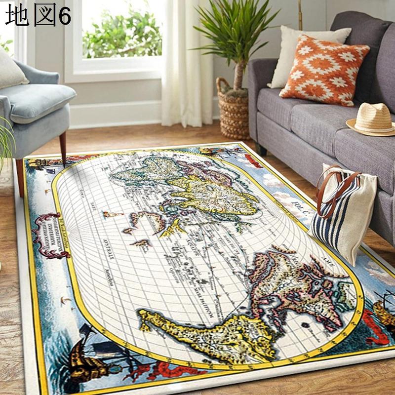 カーペット リビングマット じゅうたん 世界地図 ヴィンテージ