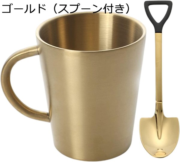 マグカップ ステンレス 男女兼用 二重構造 300ml 5点セット 軽量 断熱 ティーカップ 保冷 保温 真空構造 おしゃれ コップ マグ_13