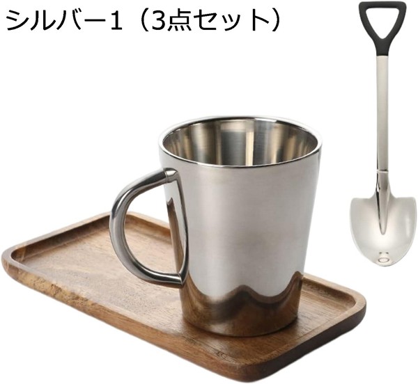 マグカップ ステンレス 男女兼用 二重構造 300ml 5点セット 軽量 断熱 ティーカップ 保冷 保温 真空構造 おしゃれ コップ マグ_18