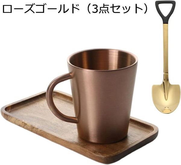 マグカップ ステンレス 男女兼用 二重構造 300ml 5点セット 軽量 断熱 ティーカップ 保冷 保温 真空構造 おしゃれ コップ マグ_21