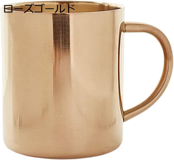 マグカップ ステンレス 男女兼用 二重構造 400ml 大容量 銀色 軽量