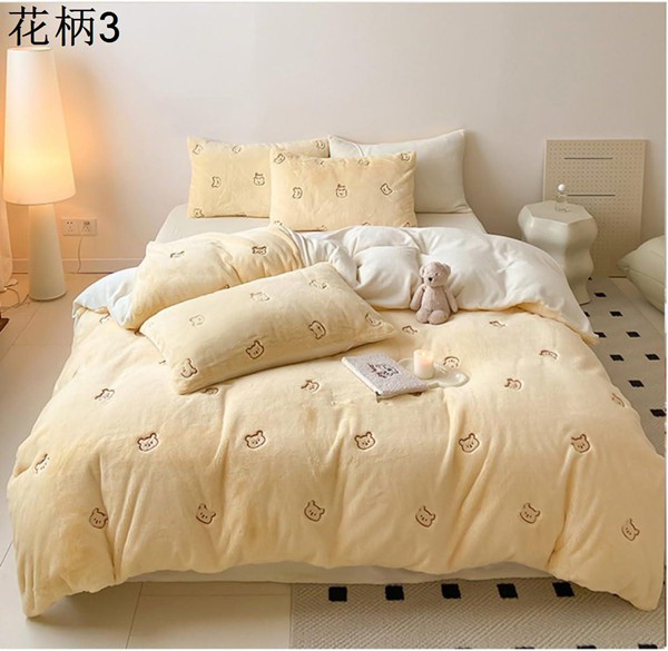 掛け布団カバー シングル 冬用 あったか 200*230a*4 リバーシブル おしゃれ 布団カバー フリース フランネル 冬掛布団カバー_3