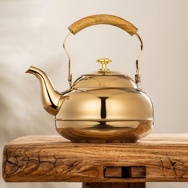 レトロ　リブデザイン水筒　ヤカン　お茶入れ　インテリア　キャンプ レトロアルミ製リブデザイン水筒ヤカンお茶入れインテリアキャンプ