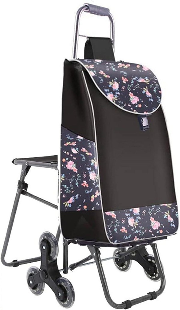 【CLIMBCART】6輪 ショッピングキャリーカート 大容量 超軽量　超美品 椅子付き ショッピングカート 6輪 段差も登れる 買い物キャリー 25*20