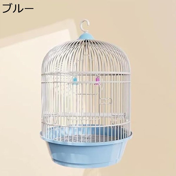 オカメインコ ケージ 丸型 鳥小屋 エサ入れ バードケージ ハンドル付き