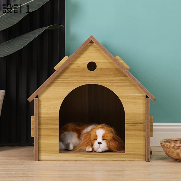犬小屋 50*44*51 猫舍 犬舎 ペットハウス 北欧 屋内屋外 木製 マット