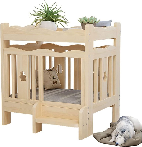 犬 ベッド 木製犬用ベッド 高架ペットベッド ペットソファベッド