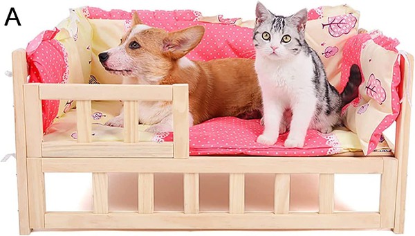 ペットベッド 木製犬用ベッド 大型高床式犬用ベッド オールシーズン
