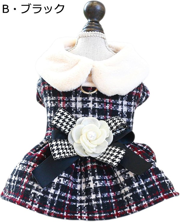 かわいい ペット服 ワンピース 犬服 ドレス 蝶結び 小型犬服 防寒 秋冬服 ドッグウェア スカート お姫様 犬用 犬洋服 プリンセス |  | 02