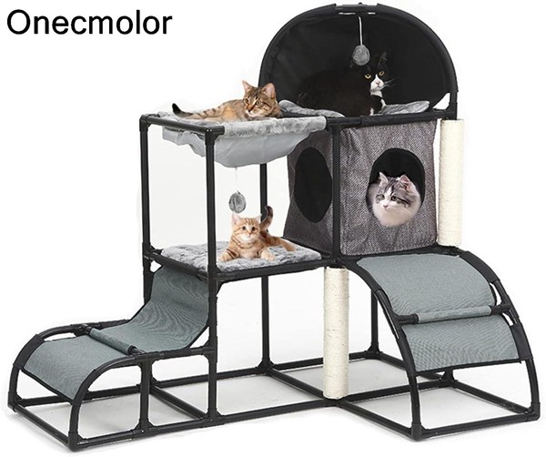 ★新品★ 198cm キャットタワー 据え置き型 多頭飼育対応 猫タワー キャットタワー 多頭飼い 120x80x102cm 猫タワー 多機能 据え置き 大型