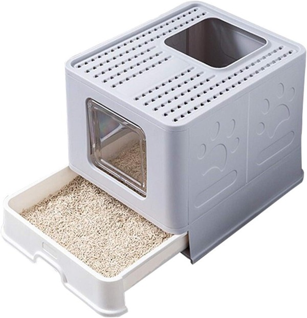 猫用トイレ半自動クイッククリーニング猫用トイレ室内用大型トイレ20インチ x 22インチ x 15インチ |  | 01