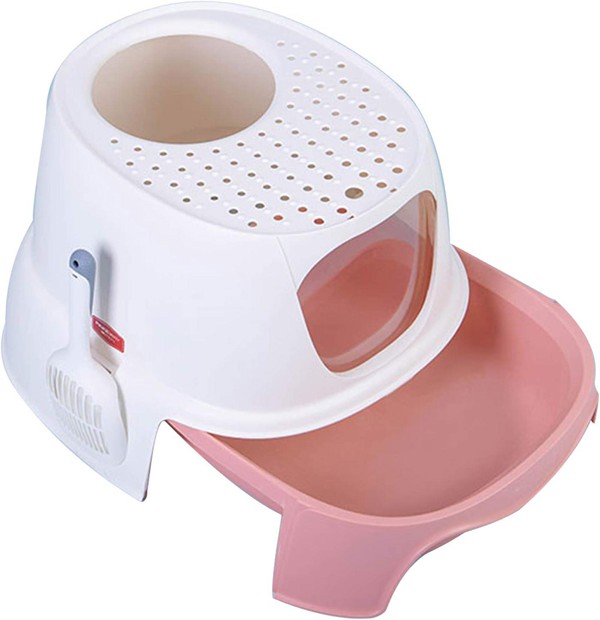 半自動クイッククリーニング猫用トイレ猫用飛沫防止密閉式トイレスコップ付き20インチ x 22インチ x 15インチ_1