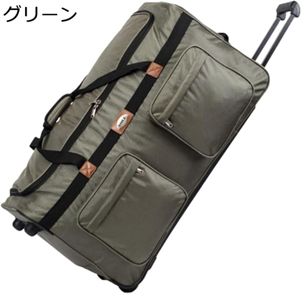ボストンキャリーバッグ ボストンバッグ 3way キャスターバッグ 110L キャリーバッグ 折りたたみ 大容量 2輪 撥水加工 メンズの画像