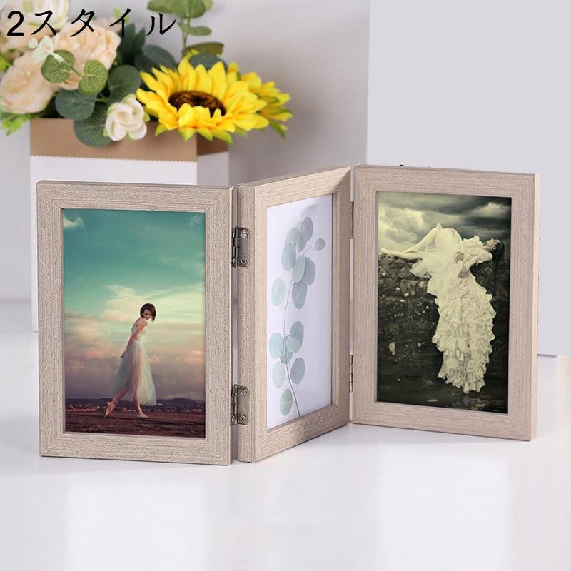 フォトフレーム 3客セット フォトフレーム 3スタイル 写真立て 写真 雑貨 木製 複数 4枚 壁掛け