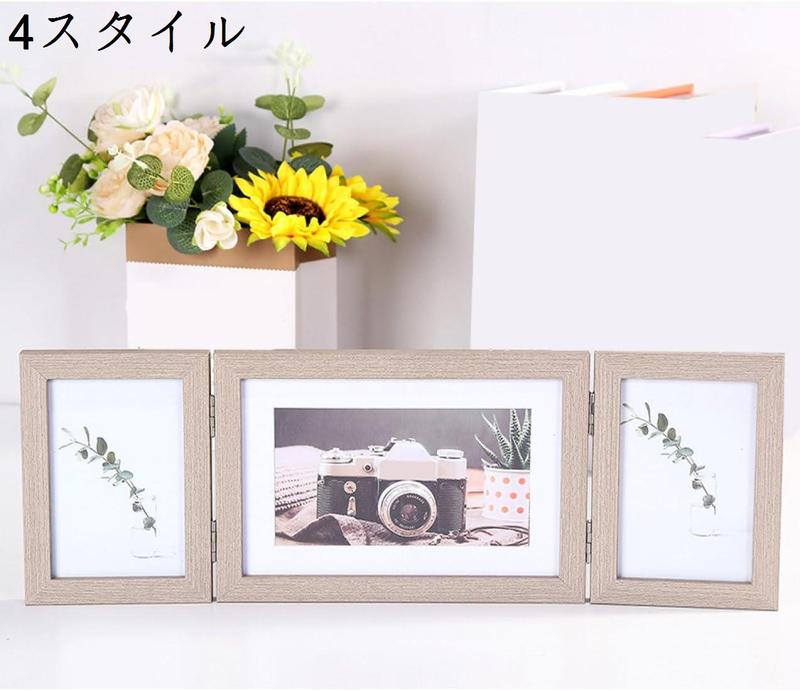 フォトフレーム 3スタイル 写真立て 写真 雑貨 木製 複数 4枚 壁掛け