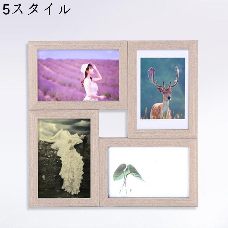 フォトフレーム 3スタイル 写真立て 写真 雑貨 木製 複数 4枚 壁掛け