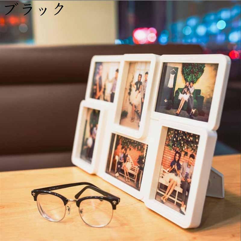 フォトフレーム 6窓 L判 6枚 ナチュラル 写真立て 壁掛け 軽い 軽量