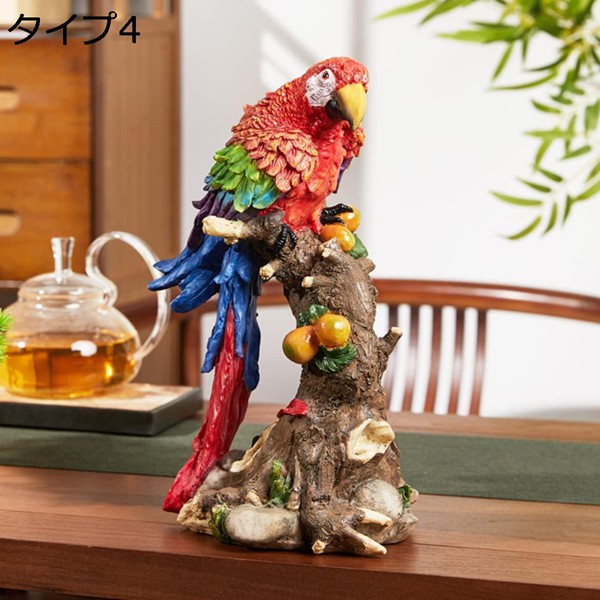 庭の風景彫刻 インコ おきもの 可愛い 小鳥 ガーデンオブジェ F ガーデニング置物 タイプ4 インコオブジェ オーナメント アウトドア_4