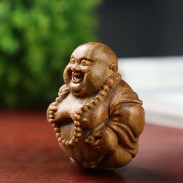 美品 布袋様 35㎝ 3㎏ 芯材上等品の木彫り 布袋尊 蔵出し 桧木 木彫り 布袋尊 布袋様 七福神 丸 一点もの 縁起物 金運