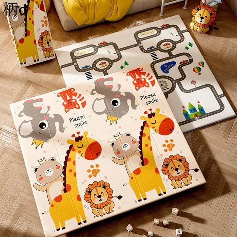 ベビーマット 200cm*180cm*1cm 極厚 赤ちゃん プレイマット 子供ゲームパッド 新生児折りたたみマット 防汚 防音 滑り止めの画像